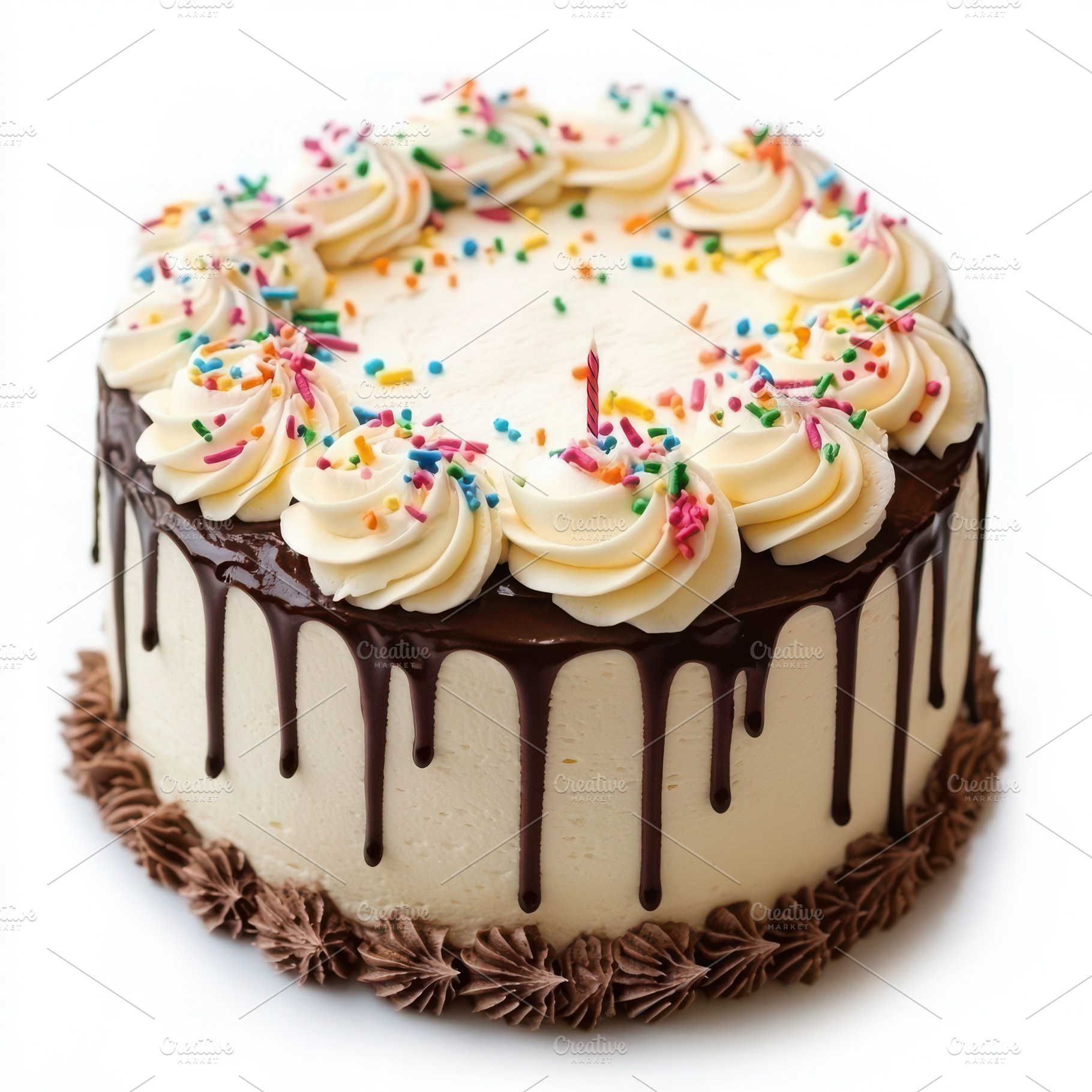 Delicious vanilla cake, Birthday cak, a Food & Drink Photo by Pixeness Studio