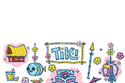 Tropical Set of Tiki Elements, an Object Illustration by MISS CHATZ (Thumbnail 3 of 3)