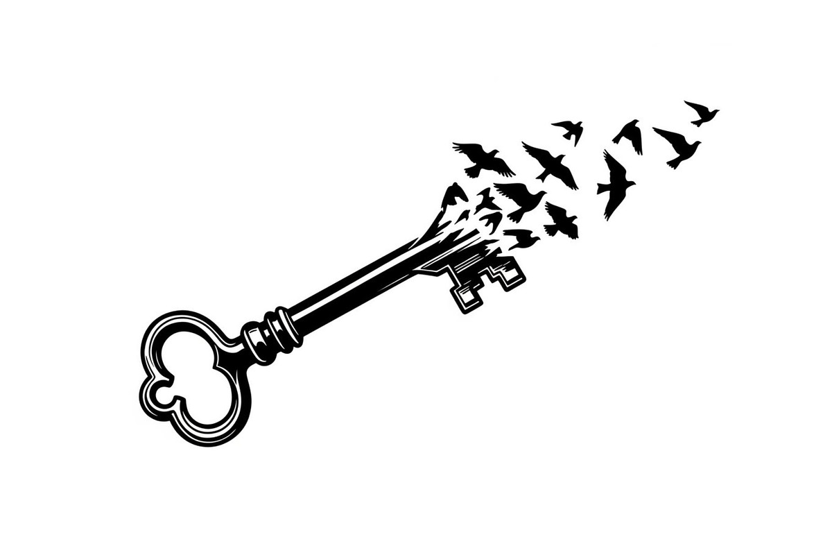 50 Flying Keys Silhouette Vector Bun, an Illustration by Designs_River (Photo 49 of 51)