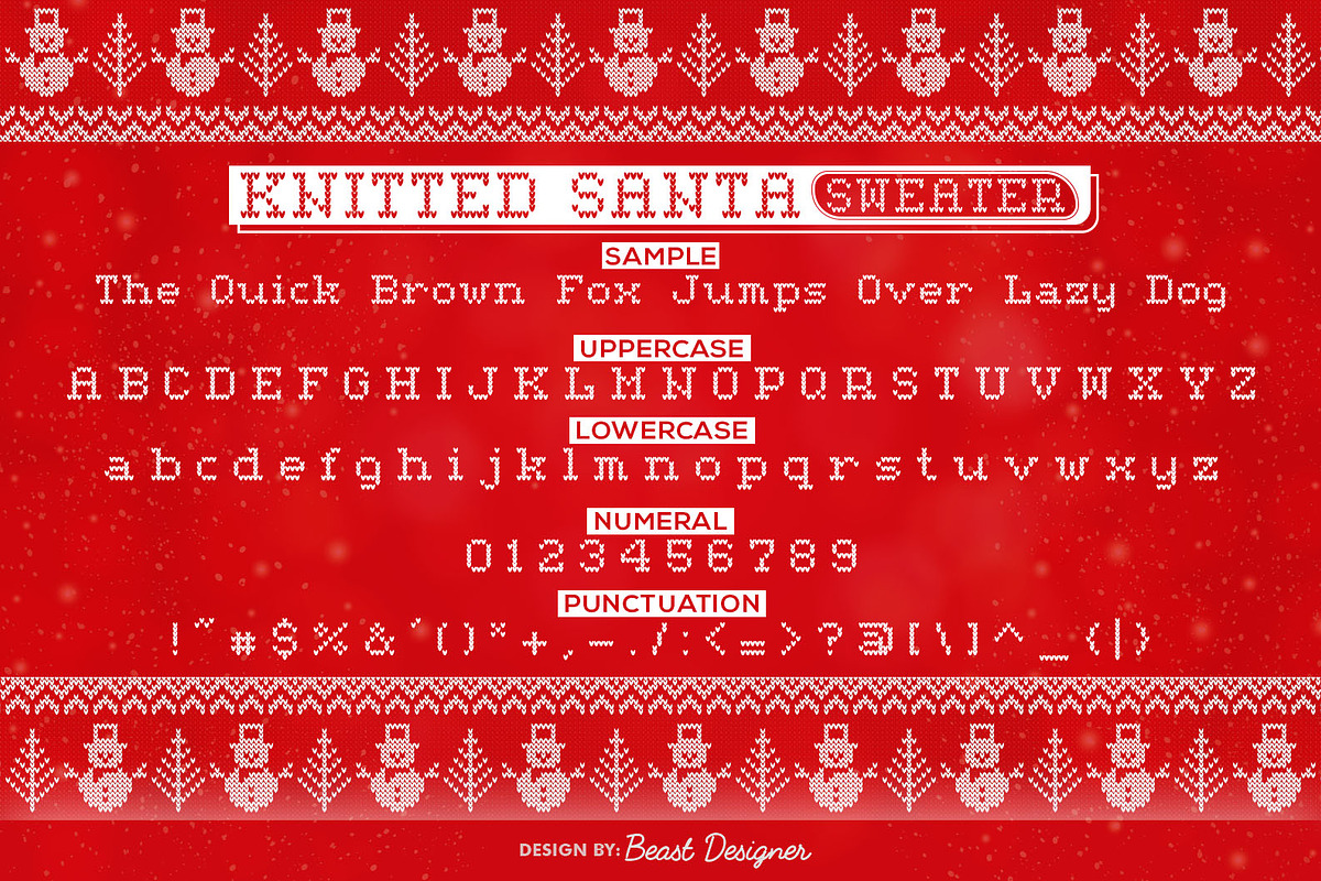 Knitted Santa Sweater, a Font by Beast Designer (Photo 2 of 2)
