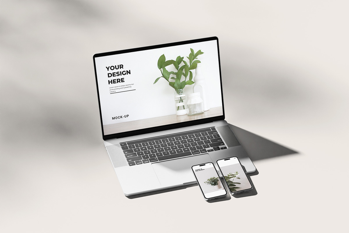 LAPTOP & PHONE MOCK-UP, a Wearable Device Mockup by Graphic_world89 (Photo 4 of 8)