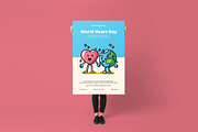 World Heart Day Poster/ Flyer, a Flyer Template by Juru Rancang Graphic (Thumbnail 3 of 3)