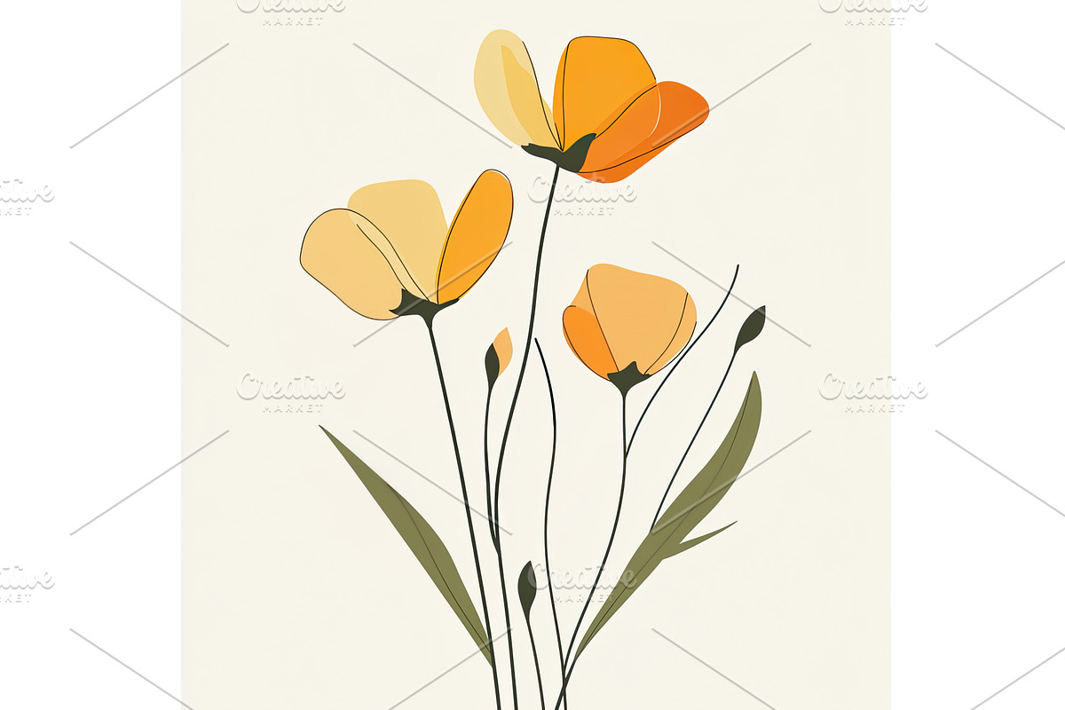 Minimalist floral abstract, an Illustration by Lermont51