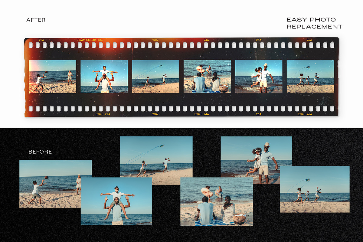 Vintage Film Strip Frame Overlay Tem, a Mockup by DesignerCandies (Photo 8 of 13)