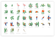 36 Tropical Elements + 12 Patterns, an Object Graphic by monkik (Thumbnail 8 of 11)