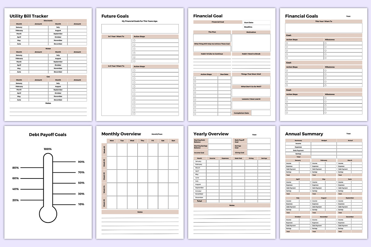 Ultimate Budget Planner Bundle, a Stationery Template by Mustafiz (Photo 7 of 9)