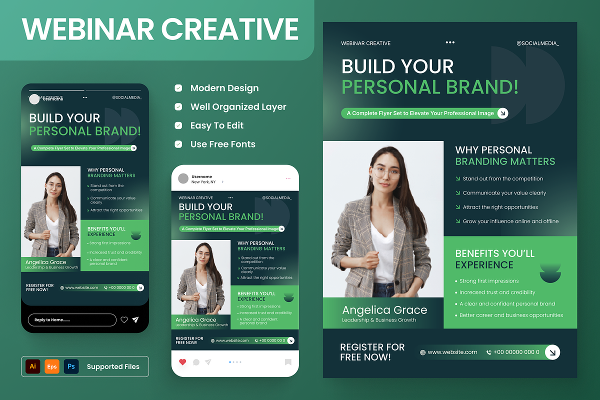Webinar Personal Branding Flyer Set, a Flyer Template by Annora Studio (Photo 1 of 6)
