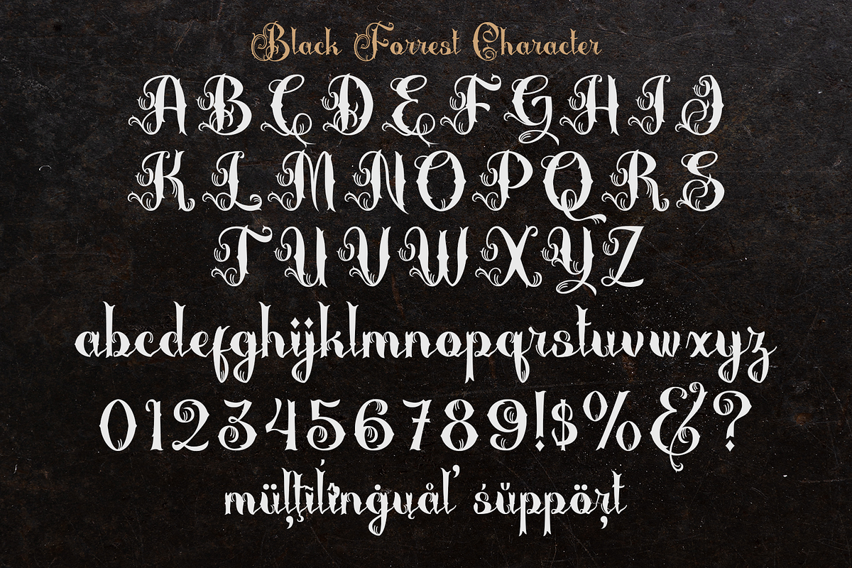 Black Forrest - Decorative Font, a Font by madeDeduk (Photo 3 of 8)