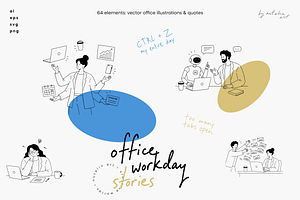 Office Workday Stories | Vector Pack