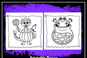 Adorable Cute Halloween Kids Color, an Animal Illustration by Printable Design Store (Thumbnail 4 of 9)