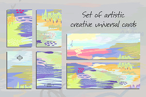 Set Of Artistic Creative Cards