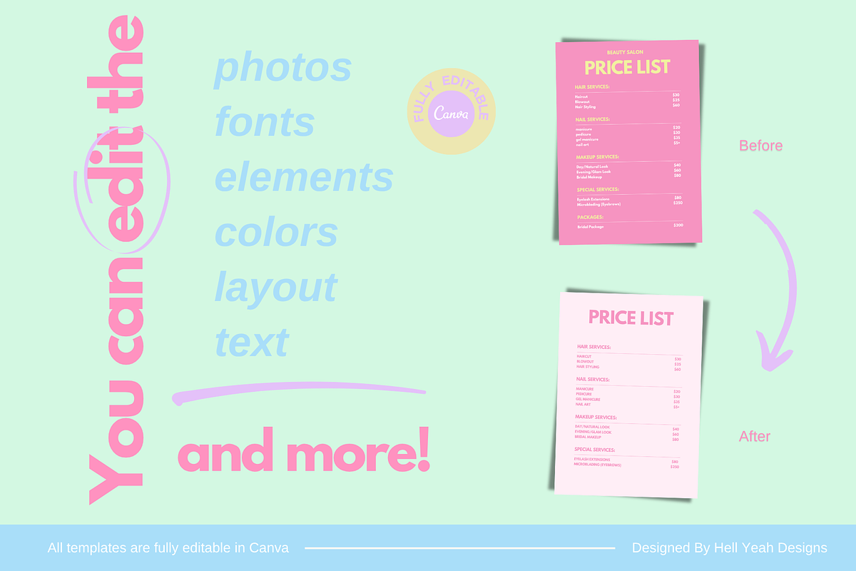 Pretty Pop Price List Templates, a Card Template by Hell Yeah Designs (Photo 4 of 8)