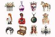 Watercolor Medievalcore Clipart, an Illustration by Design Market (Thumbnail 2 of 5)