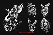 10 Bundle Dark Art Swan Floral, an Illustration by Morspective (Thumbnail 5 of 7)