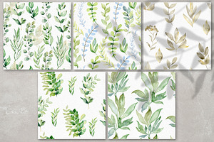 Watercolor Leaves Clipart.