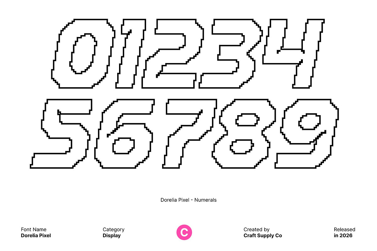 Dorelia Pixel, a Sans Serif Font by Craft Supply Co. (Photo 3 of 8)