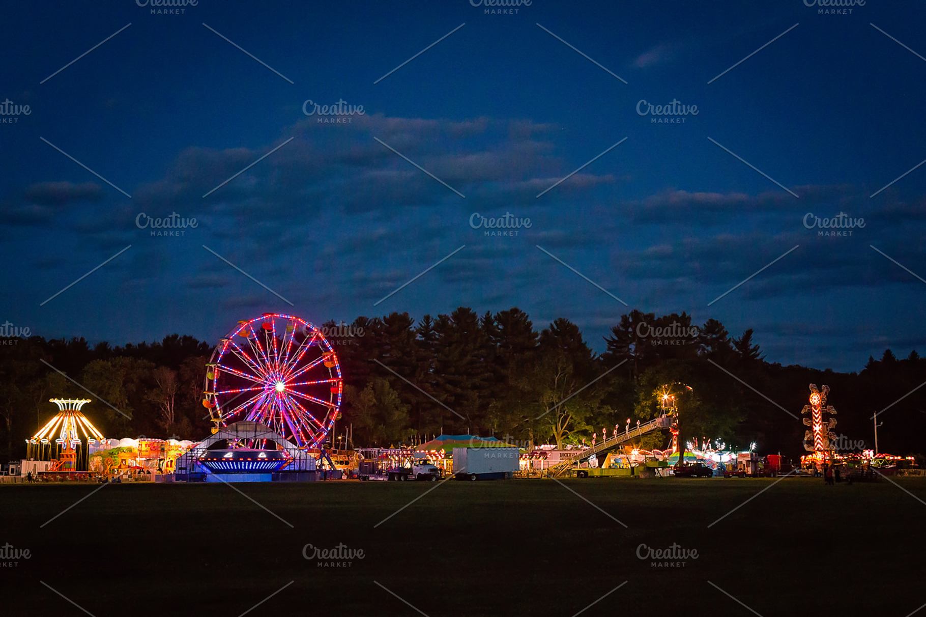 Country Fair Amusement Park At Night, an Arts & Entertainment Photo by Nancy Hebert Photography