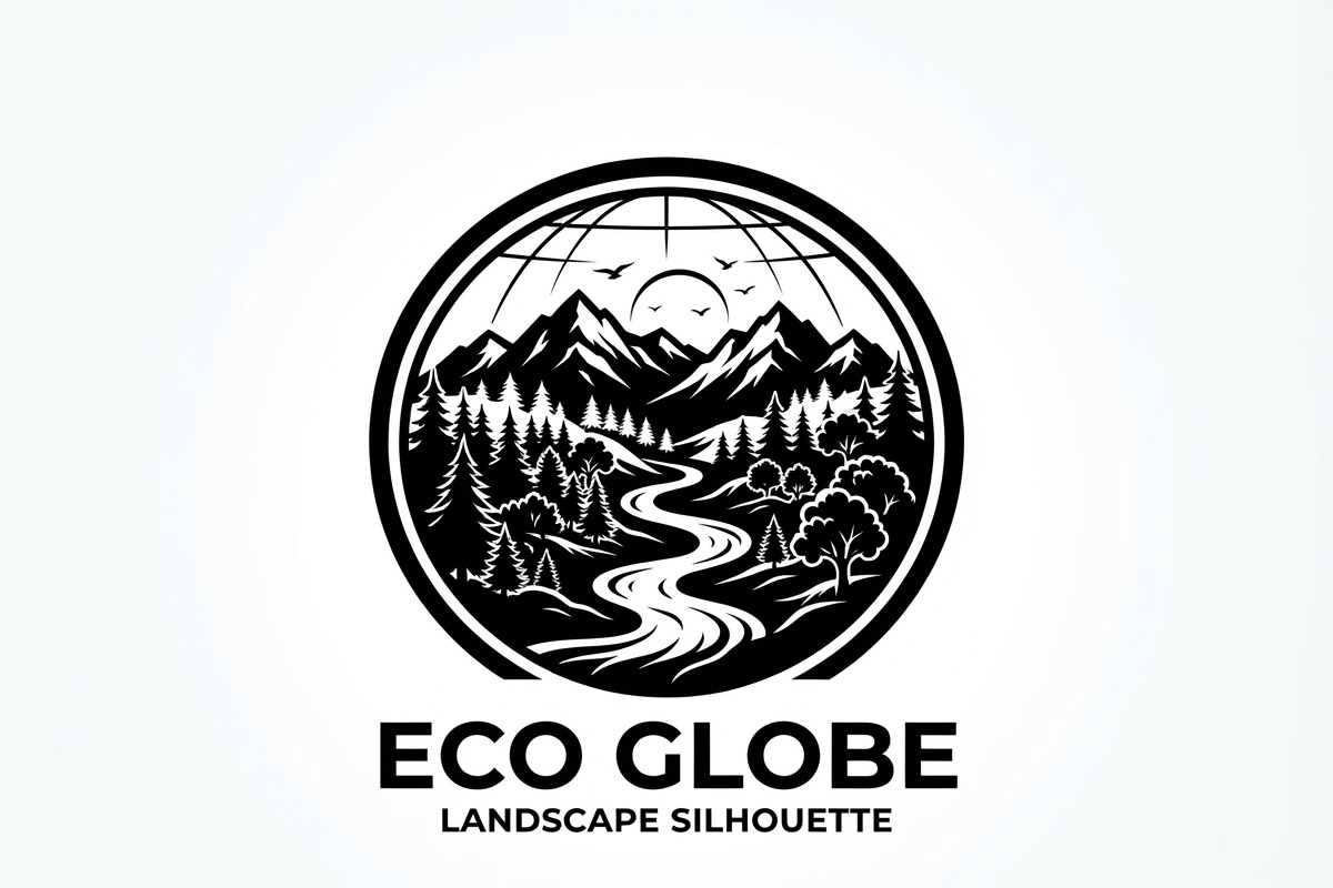 60 Eco Globe Landscape Silhouette, a Technology Illustration by Amazin_art (Photo 18 of 25)