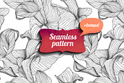 Calla seamless pattern + bonus, a Pattern Graphic by Crazy nook (Thumbnail 1 of 2)