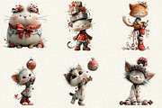 Christmas Cute Cats Clipart, an Illustration by DreamCafeArt (Thumbnail 6 of 8)
