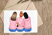 Besties Clipart, Best Friends Art, a Person Illustration by ArtedeCatrin (Thumbnail 9 of 10)