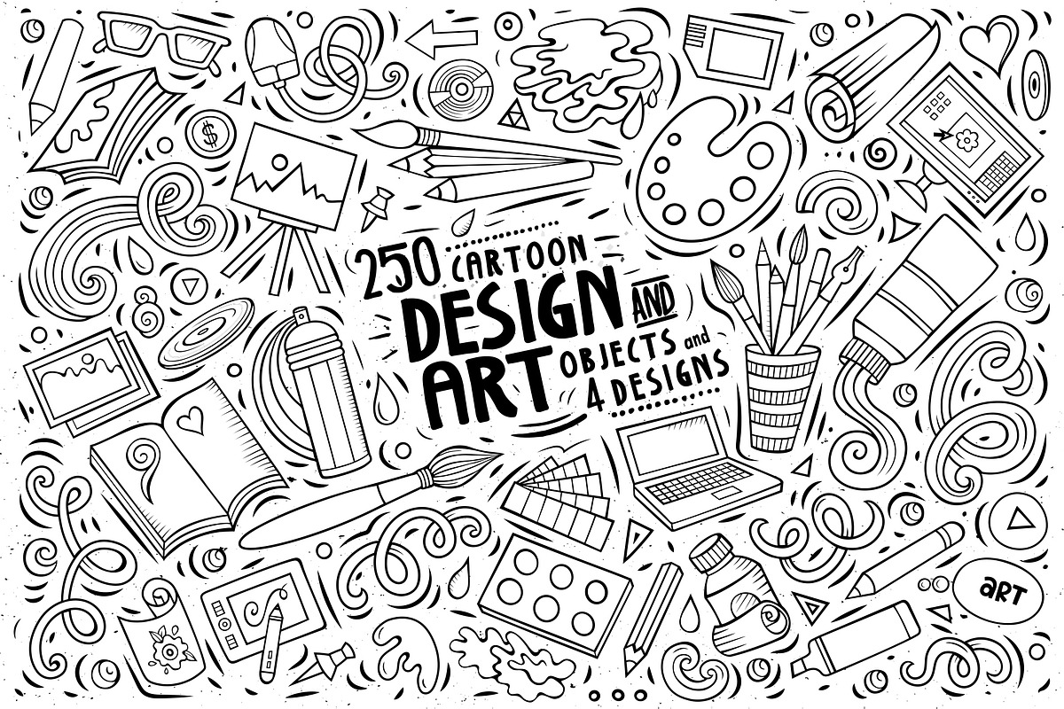 Design & Art Sketchy Objects Set, an Object Graphic by BALABOLKA
