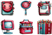 Cute School Clipart, a Seasonal Illustration by CreationArt (Thumbnail 3 of 5)
