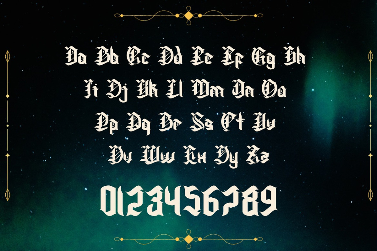 Sinevas - Modern Blackletter Font, a Blackletter Font by Dhabee (Photo 2 of 15)