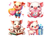 Pig Mother's Day Clipart., a Graphic by CitraGraphics (Thumbnail 3 of 3)