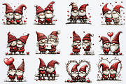 Valentine Gnome Couple Clipart, an Illustration by Watercolor design (Thumbnail 2 of 5)