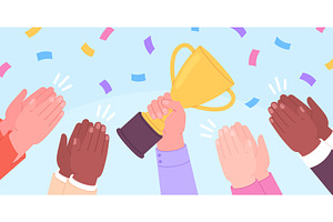 Businessman winner. Team, a Finance Illustration by LadadikArt