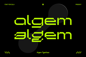 Algem - Futuristic Display Font, a Symbol Font by Font For Zula™