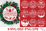Christmas Family Name Door Sign Pack, an Illustration by Anastasia Feya (Thumbnail 1 of 8)