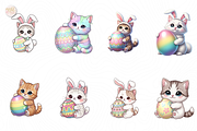 Easter Cats PNG Clipart Bundle Cute., an Animal Illustration by KennedyStudio (Thumbnail 2 of 5)