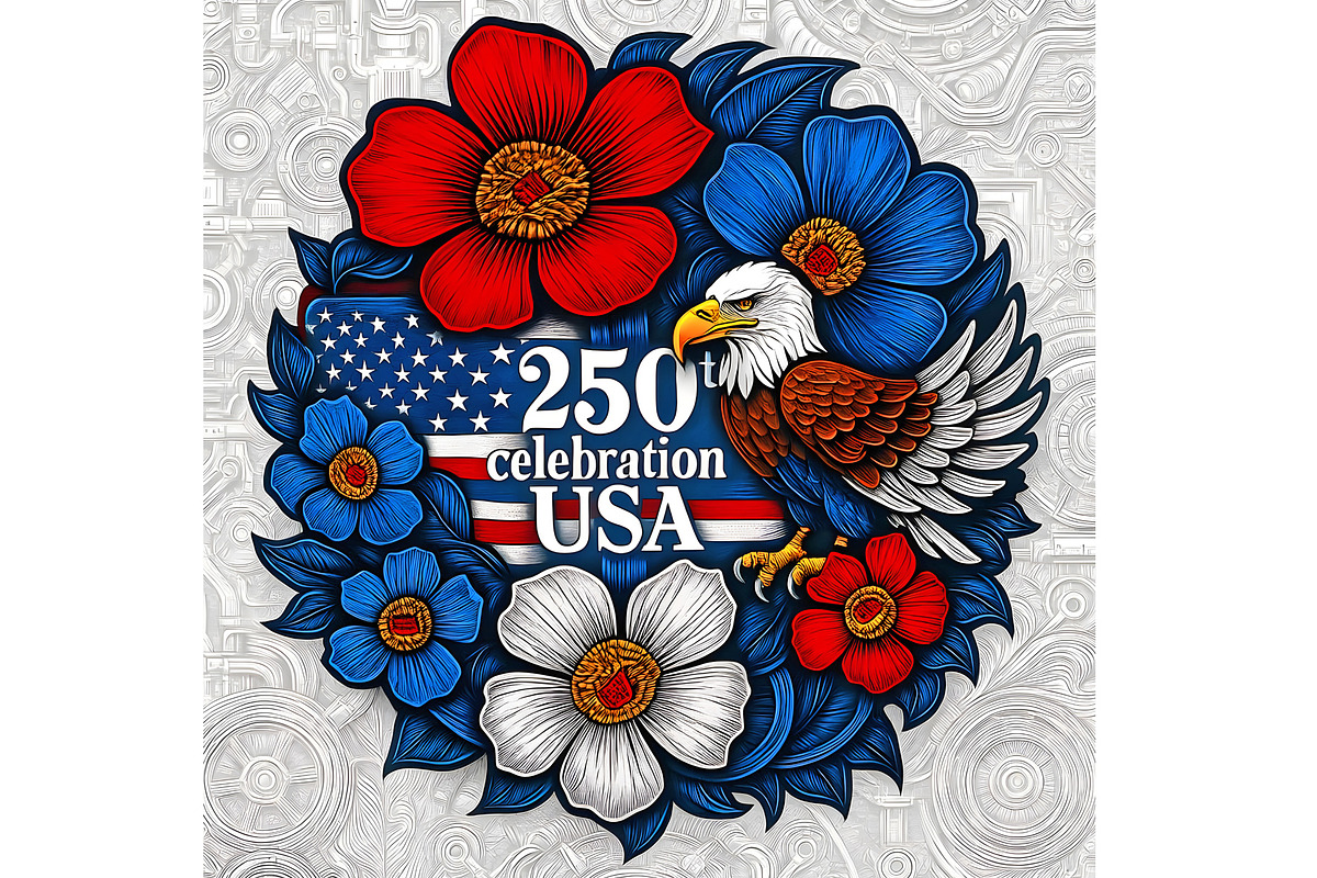 250th Celebration Textured Print, an Animal Illustration by Sharon Schwalbe (Photo 3 of 4)