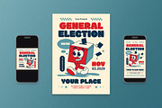 Blue General Election Flyer Set, a Flyer Template by Aiyari Graphic (Thumbnail 1 of 3)