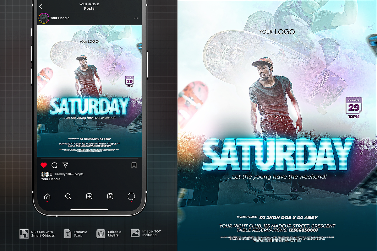 Saturday Skateboard Contest Flyer, a Flyer Template by SethDesign Studio (Photo 2 of 2)