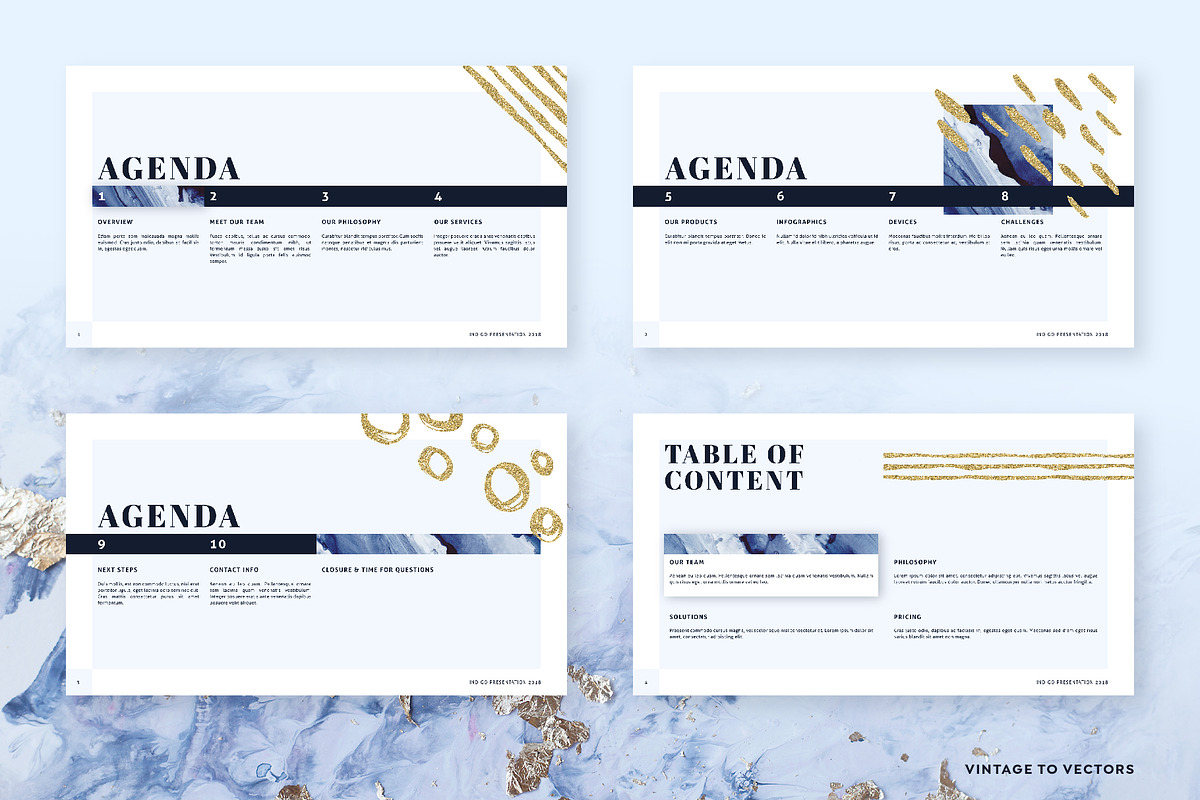 INDIGO PPT Presentation Templates, a Presentation Template by Vintage To Vectors (Photo 2 of 8)