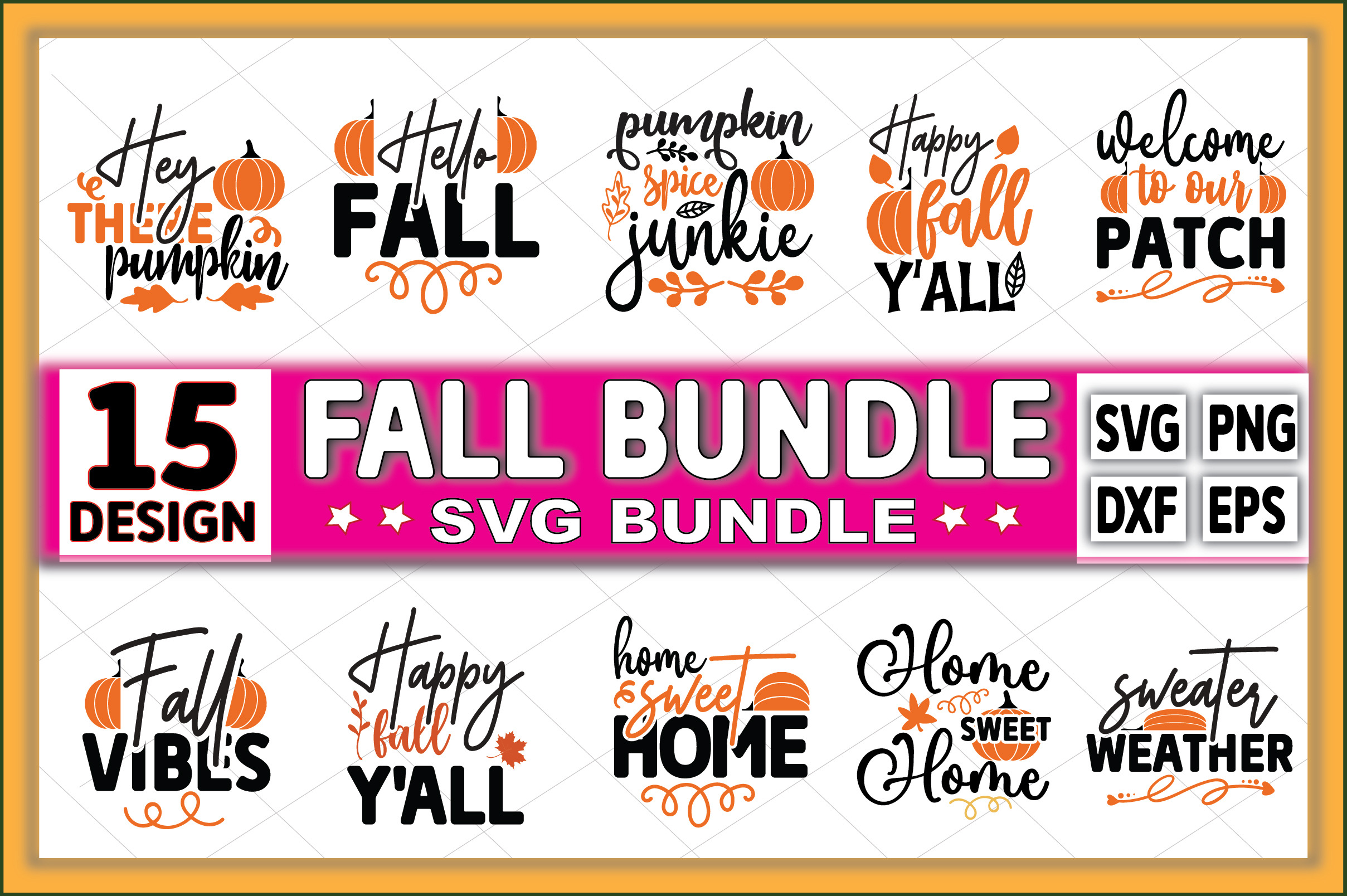 Fall svg bundle, Fall svg Design | Creative Market