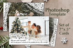 Snowflakes Photo Cards Template PSD, a Card Template by PSD templates and Photos