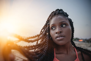 African girl containing plus size, hot, and long