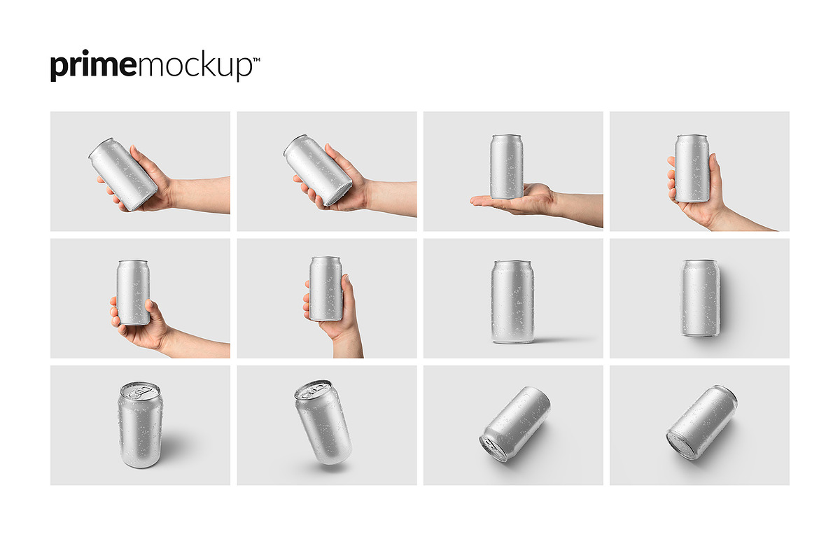 330 ml Energy Drink Can Mockup Set, a Packaging Mockup by PrimeMockup (Photo 10 of 11)