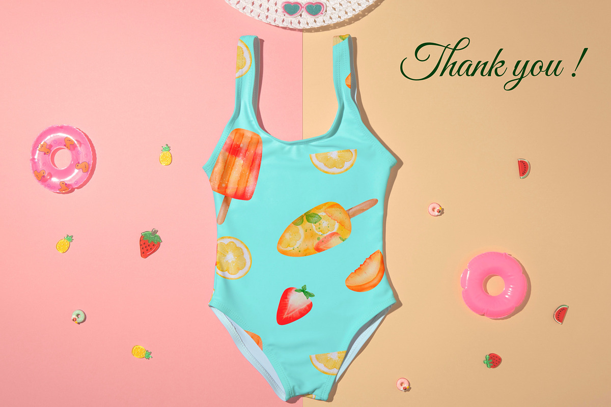 Summer fruit patterns collecrion, a Pattern Graphic by ZabolotnaArt (Photo 7 of 7)