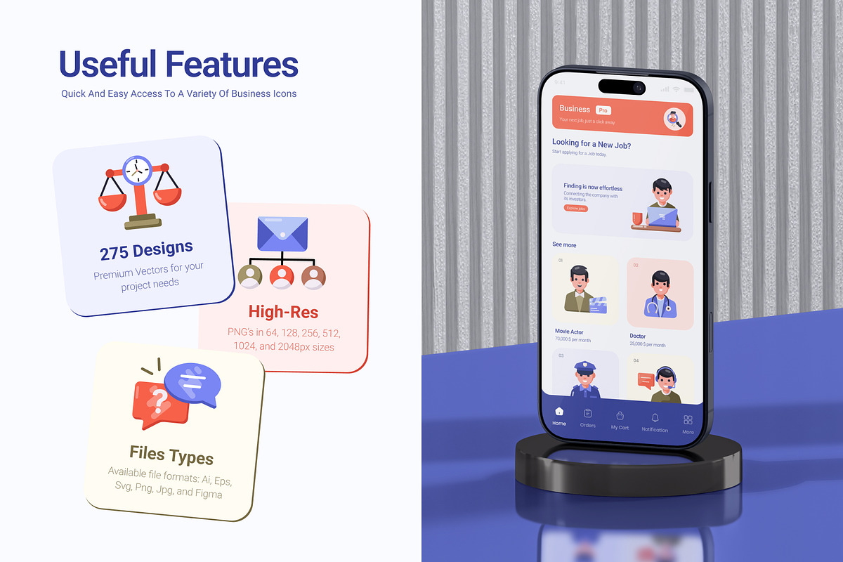 275 Flat Business Icons, an Emoji Icon by Creative Stall (Photo 2 of 11)