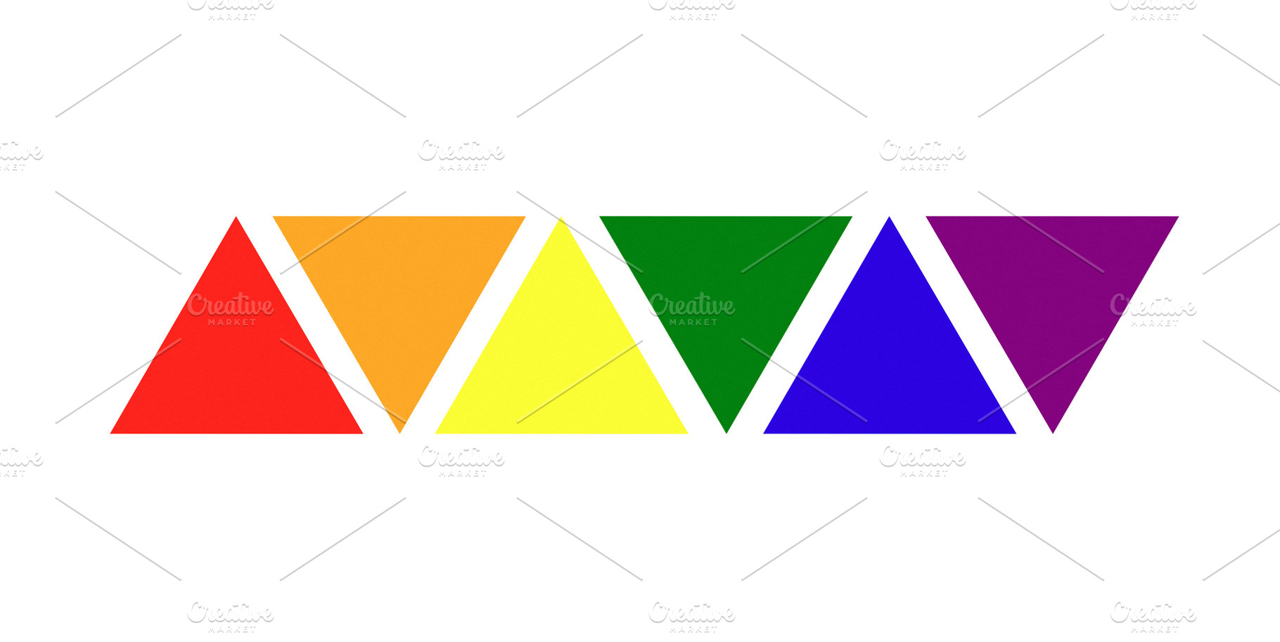 Line of triangles in LGBT colors, an Abstract Photo by BOOCYS