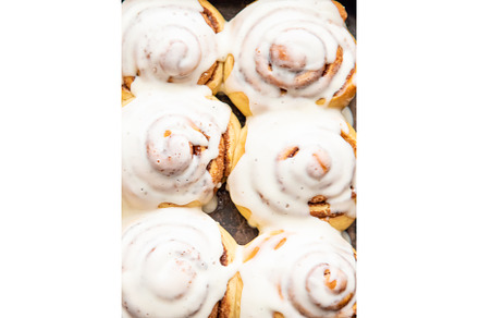 Homemade cinnamon buns in glaze, a Food & Drink Photo by yanadjana