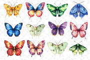 Watercolor Butterfly Clipart PNG, an Illustration by Dream Creation (Thumbnail 5 of 6)