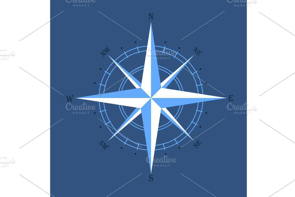 wind rose compass, an Object Illustration by piter.goskov