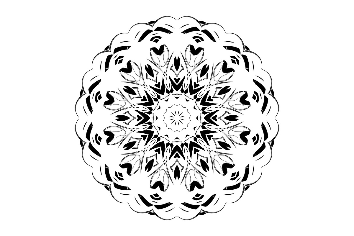 Ornamental Black White Mandala Pack, a Decorative Illustration by NJ Himel (Photo 73 of 103)