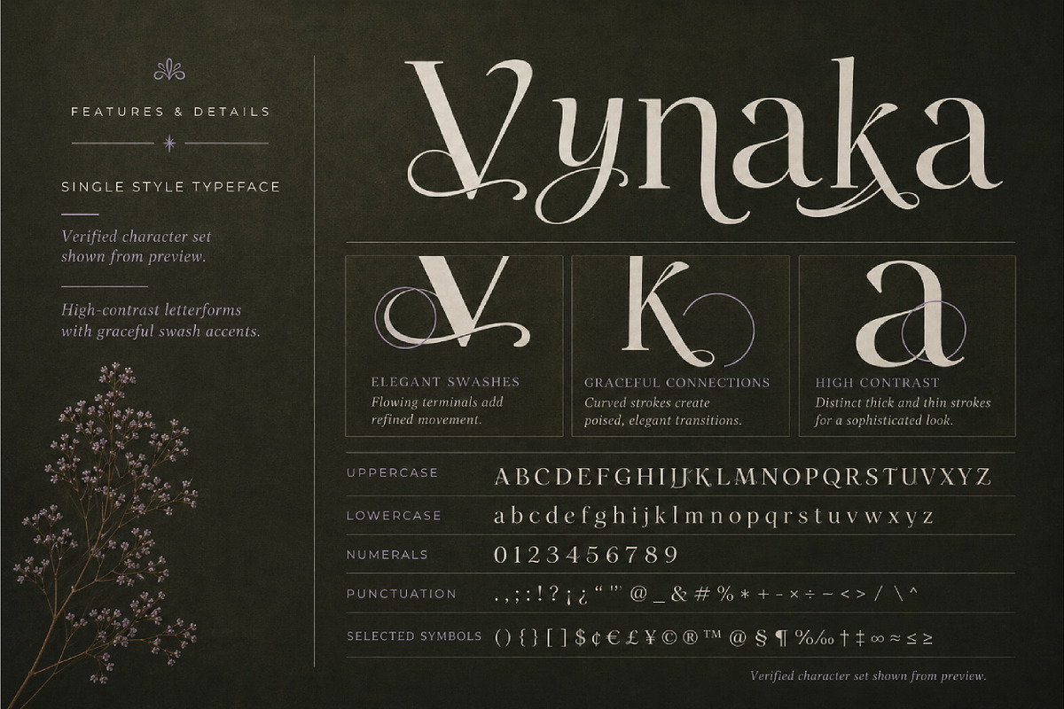Vynaka Romantic Display Serif, a Script Font by Nouric Design (Photo 4 of 5)